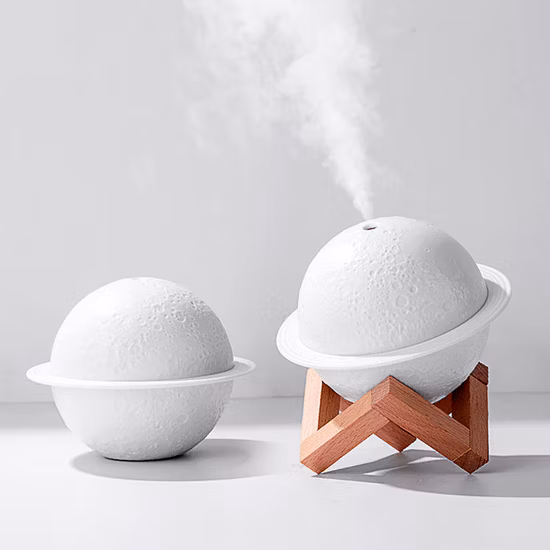 Desktop Planet Umidificatore Luce notturna Aroma Diffusore di olio Freddo Mist Maker Fogger Home Mini 3D Moon Light Diffusore profumato